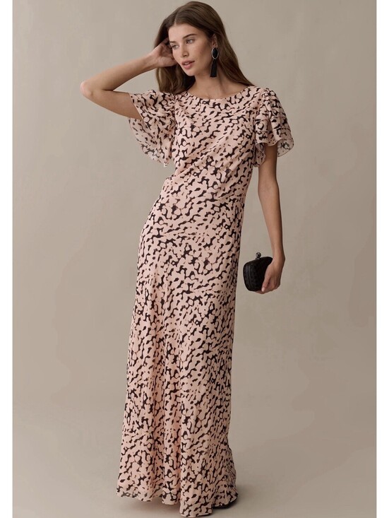 o.p.t Dresses & Skirts - NWT O.P.T by Few Moda Leonor Silk Elegant Maxi Dress Abstract Animal Size Small